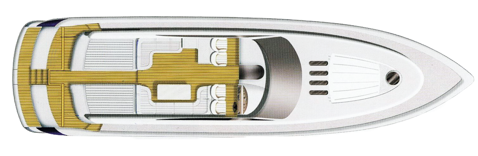 the illustration describes the upper deck of a private yacht